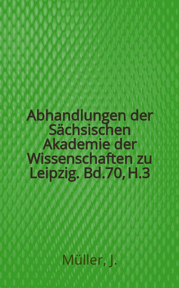 Abhandlungen der Sächsischen Akademie der Wissenschaften zu Leipzig. Bd.70, H.3 : "Weltseele" eine lyrisch-philosophische Triade...