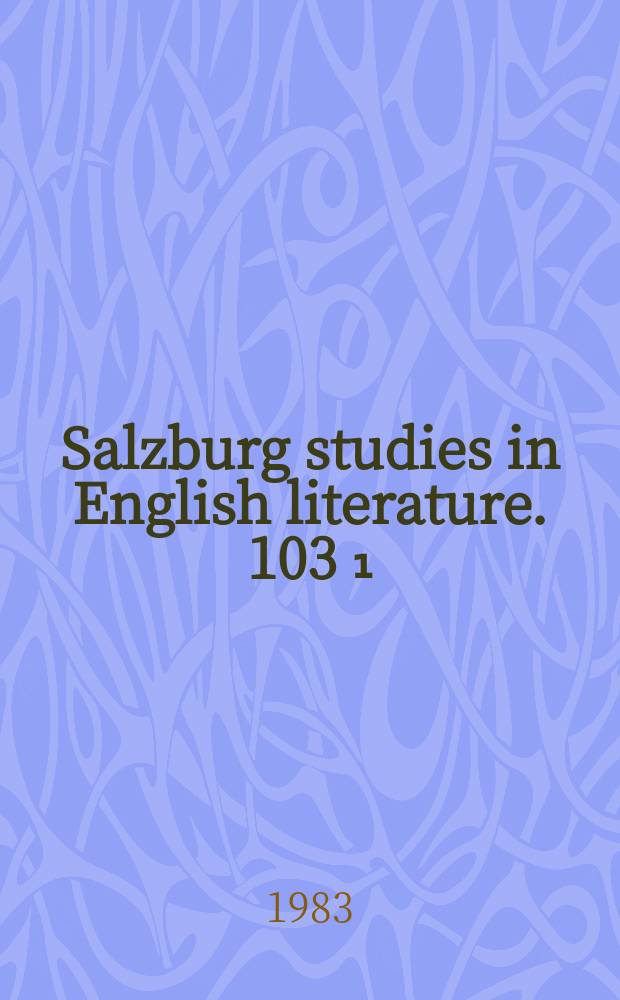 Salzburg studies in English literature. 103[₁] : The voyage...