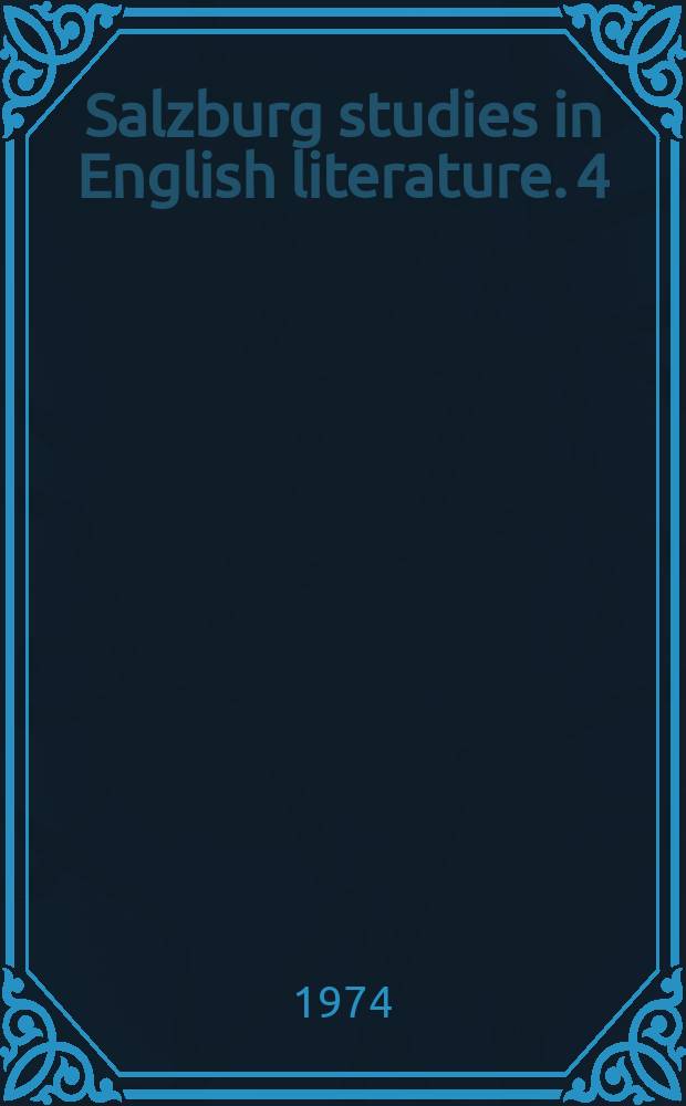 Salzburg studies in English literature. 4 : Markets of bawdrie