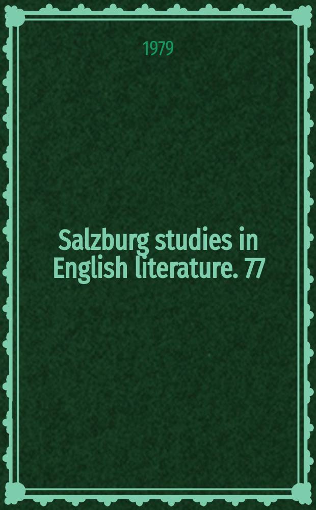 Salzburg studies in English literature. 77 : Of comfort and despair