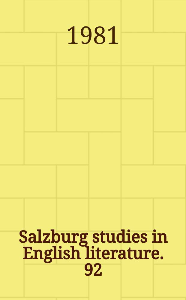 Salzburg studies in English literature. 92:2 : 'Pe Holy boke gratia dei!