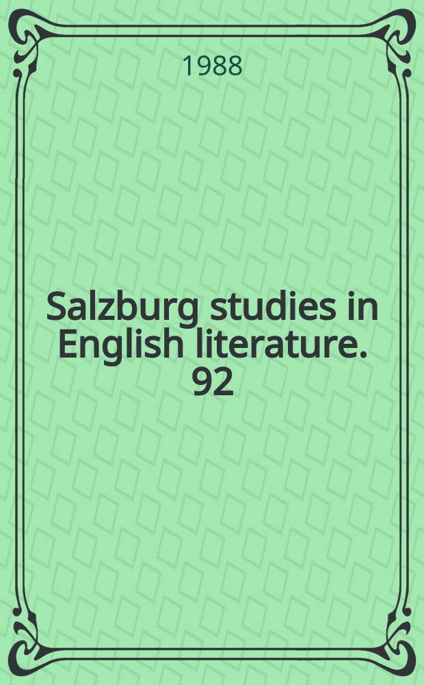 Salzburg studies in English literature. 92:12[₁–₂] : Richard Rolle's "Expositio super novem lectiones mortuorum"