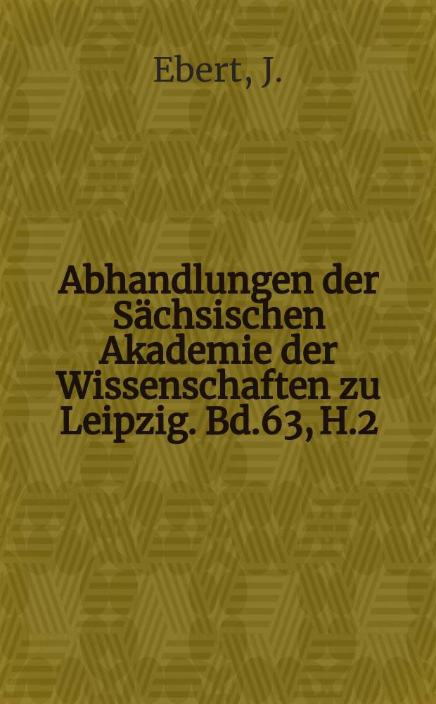 Abhandlungen der Sächsischen Akademie der Wissenschaften zu Leipzig. Bd.63, H.2 : Griechische Epigramme auf Sieger an gymnischen und hippischen Agonen