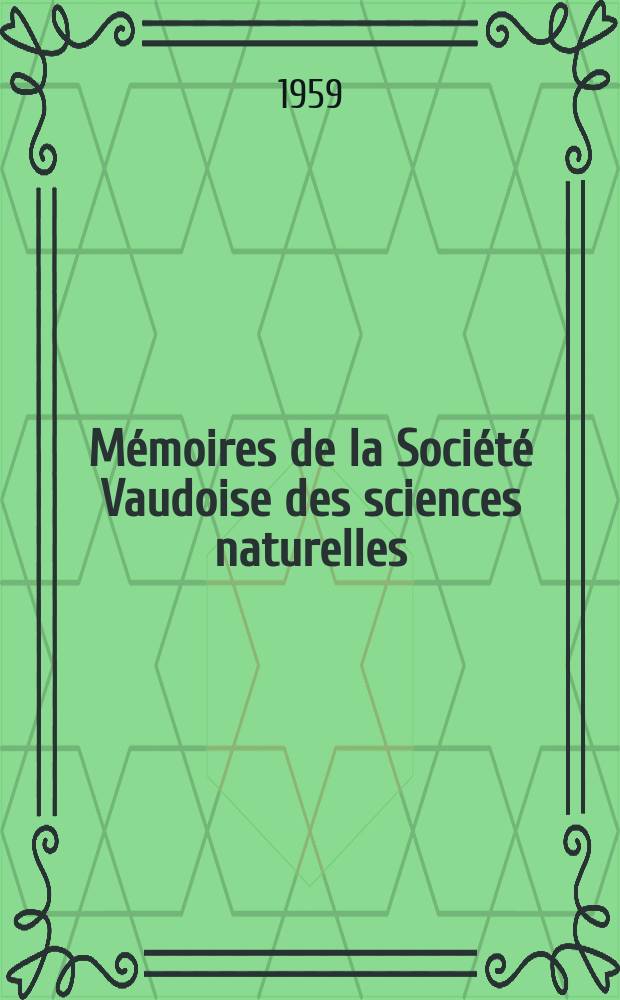 M&eacute;moires de la Soci&eacute;t&eacute; Vaudoise des sciences naturelles : Publ. sous la dir. du Comit&eacute; par M. S. Meylan. Vol.12, Fasc.3(75) : Pl&eacute;copt&egrave;res su Pakistan