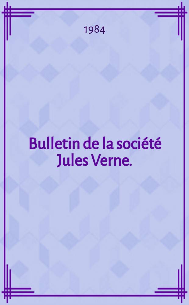 Bulletin de la société Jules Verne. (Spécial nouvelles № 2)