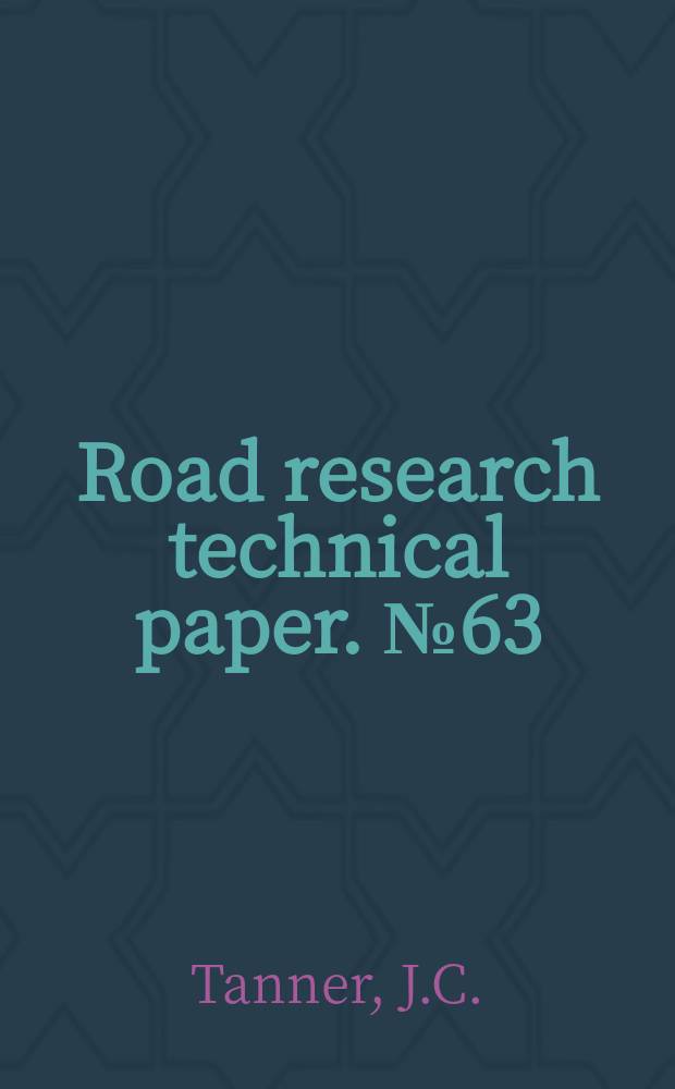 Road research technical paper. №63 : 50 - point traffic census - the first 5 years