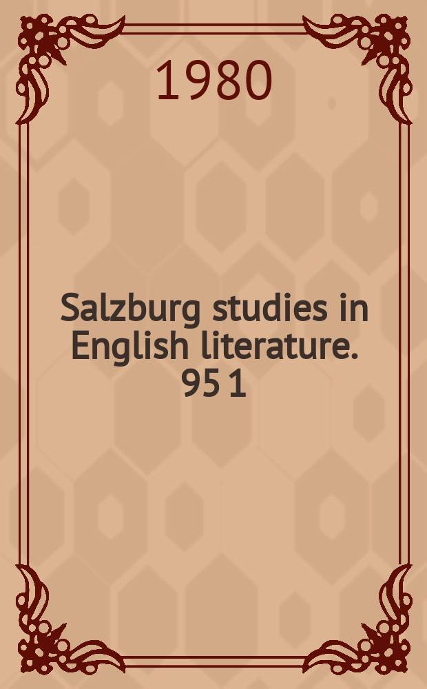 Salzburg studies in English literature. 95[1] : Jacobean miscellany