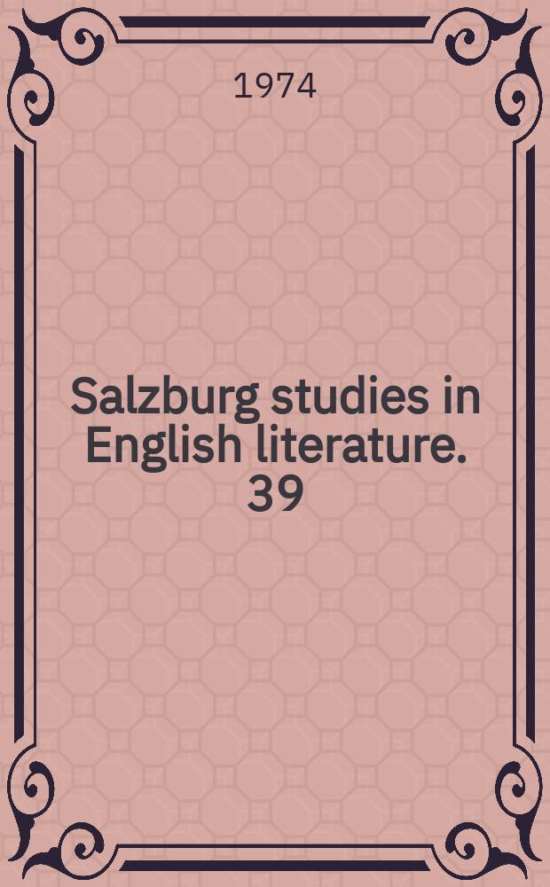 Salzburg studies in English literature. 39 : Renaissance dramatic bawdy