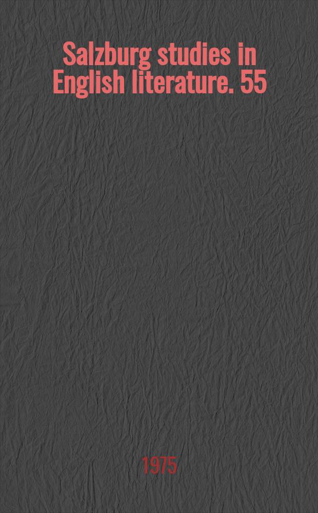 Salzburg studies in English literature. 55 : The comic elements...