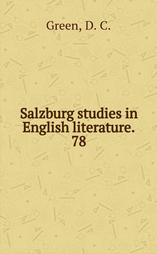 Salzburg studies in English literature. 78 : Plutarch revisited
