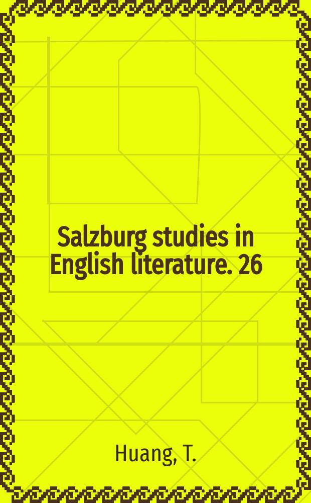 Salzburg studies in English literature. 26 : The magazine reviews of Keats's Lamia volume (1820)