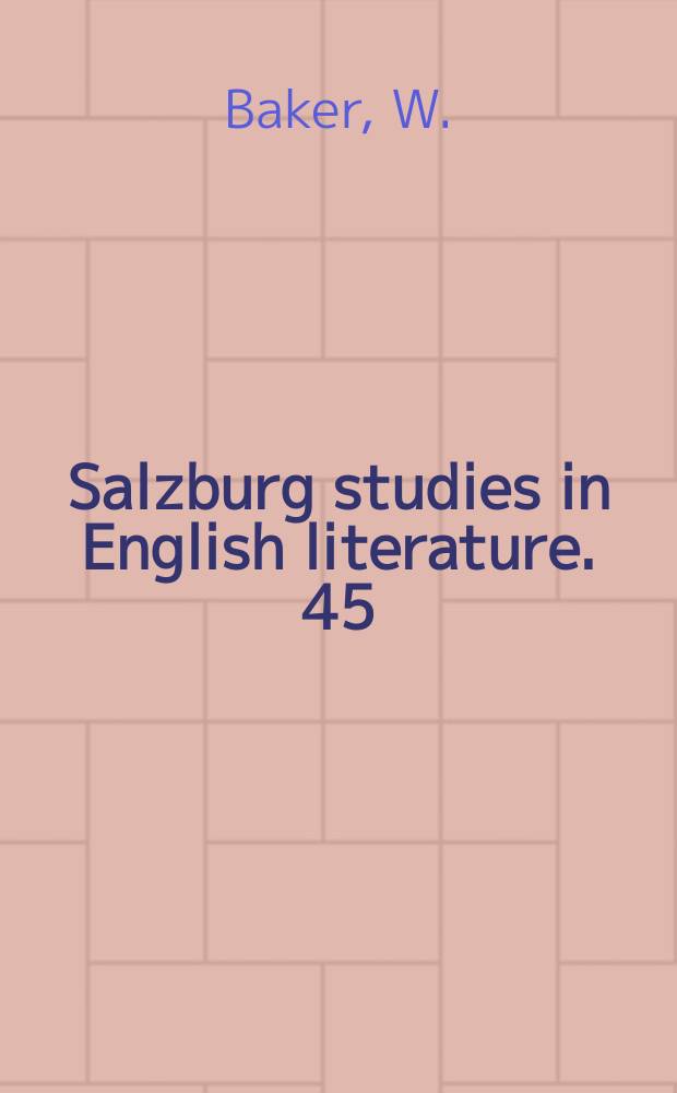 Salzburg studies in English literature. 45 : George Eliot and Judaism