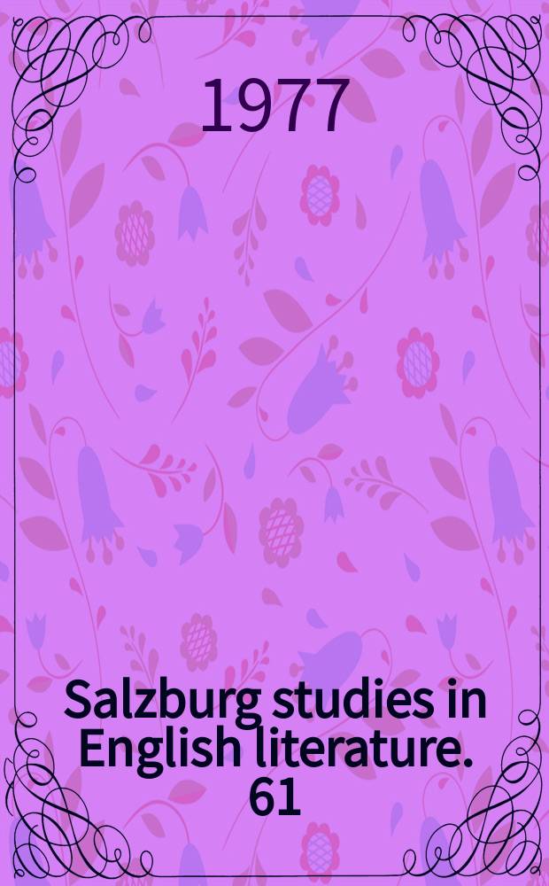 Salzburg studies in English literature. 61 : The Fourteenth century English mystics