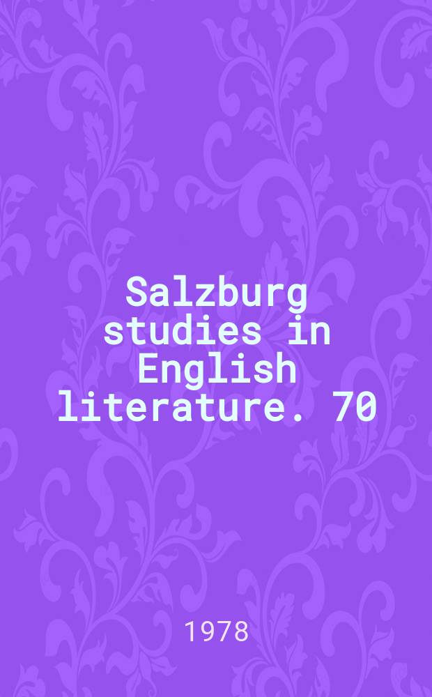 Salzburg studies in English literature. 70 : The concept of love.... John Leanerd's