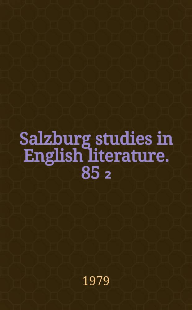 Salzburg studies in English literature. 85[₂] : Dramatic Quicklysms