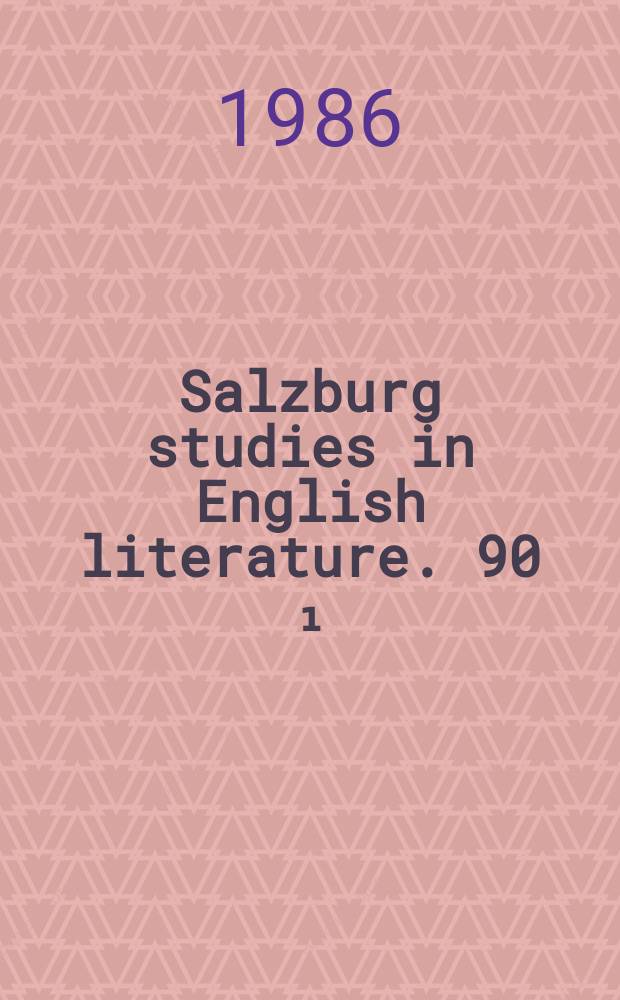 Salzburg studies in English literature. 90[₁] : Essais sur Thomas Nashe