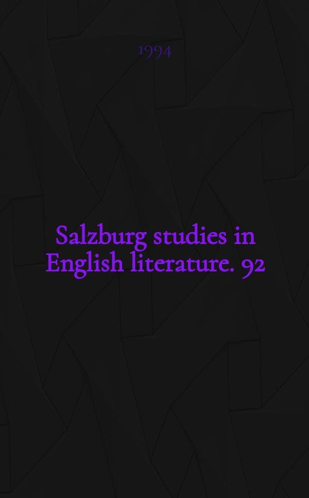 Salzburg studies in English literature. 92:19:2 : Mystic themes in Walter Hilton's...