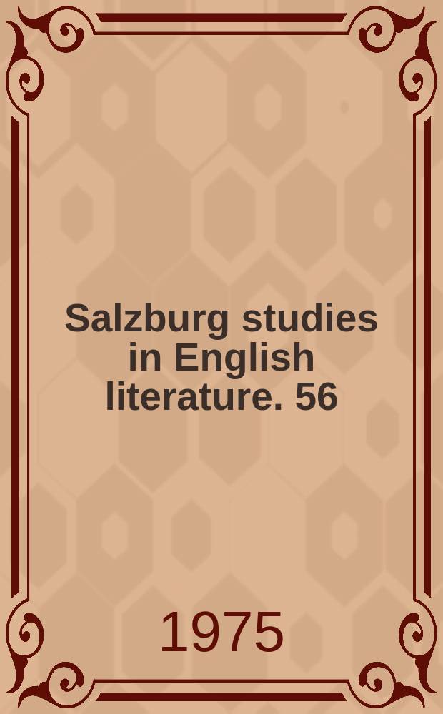 Salzburg studies in English literature. 56 : A critical edition of Thomas Middleton's...