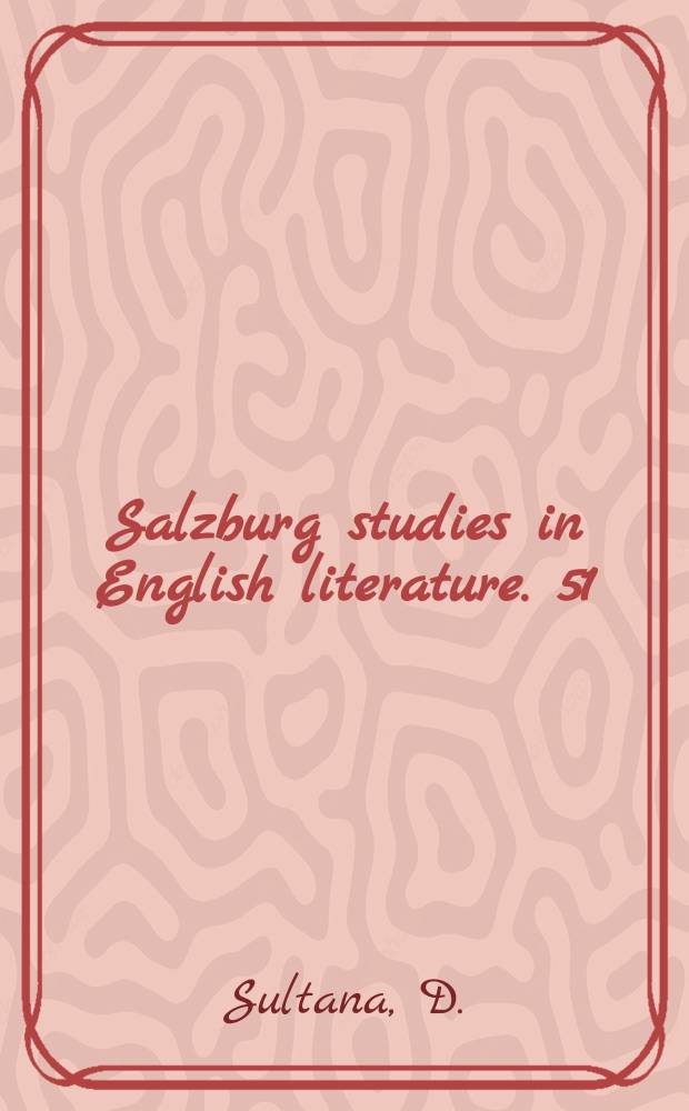 Salzburg studies in English literature. 51 : Benjamin Disraeli in Spain and Malta