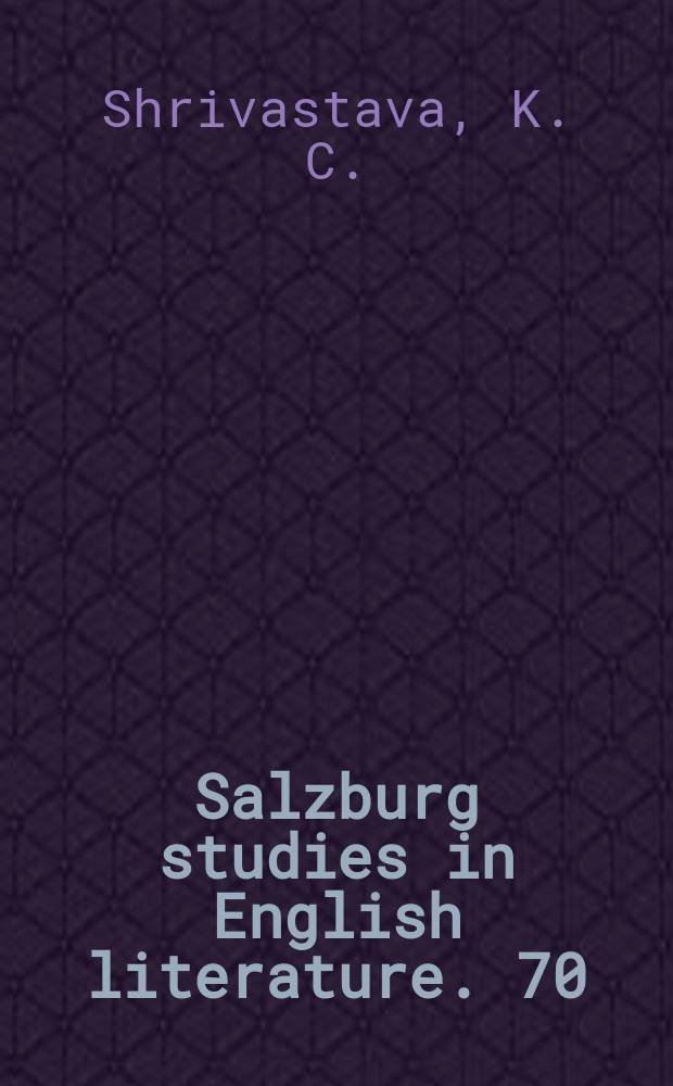Salzburg studies in English literature. 70 : Mrs Gaskell as a novelist