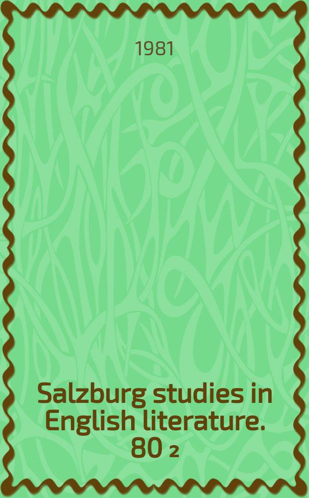 Salzburg studies in English literature. 80[₂] : The Hannover Byron symposium