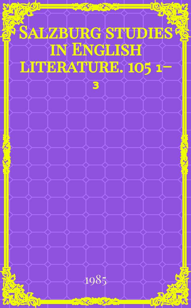 Salzburg studies in English literature. 105[₁–₃] : Memoirs of the lady Hester Stanhope
