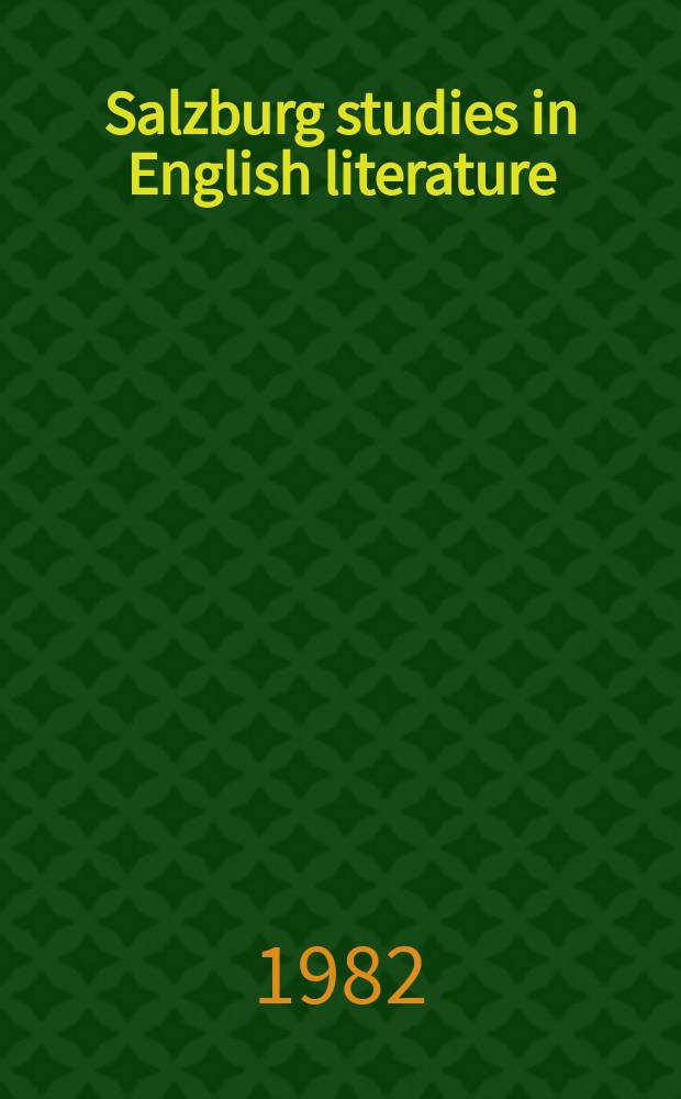 Salzburg studies in English literature : Scott's fiction and the picturesque