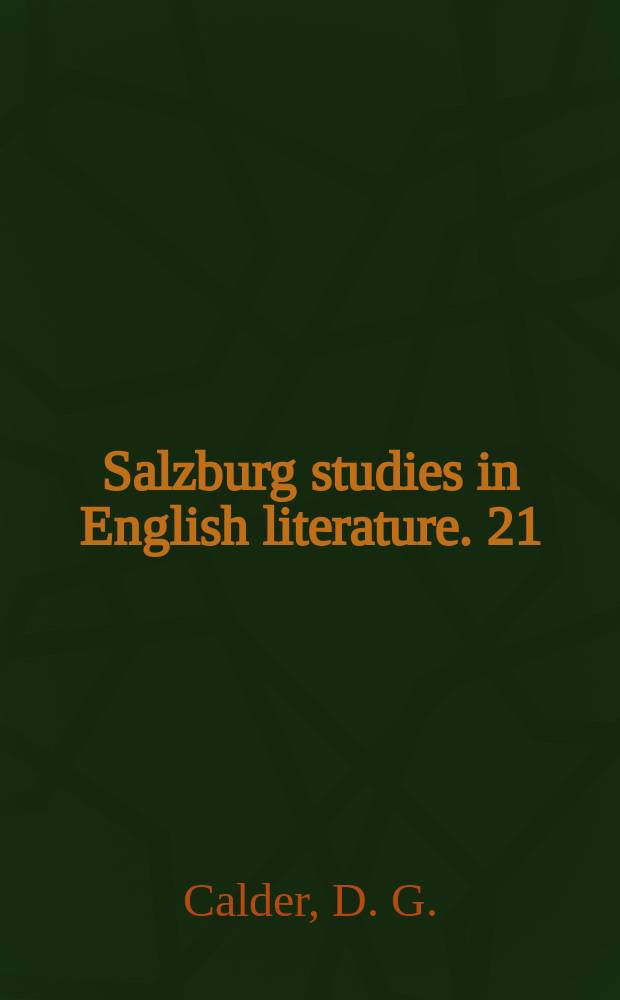 Salzburg studies in English literature. 21 : Edward Phillips's history...