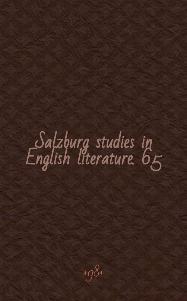 Salzburg studies in English literature. 65 : The Servant of the Muse