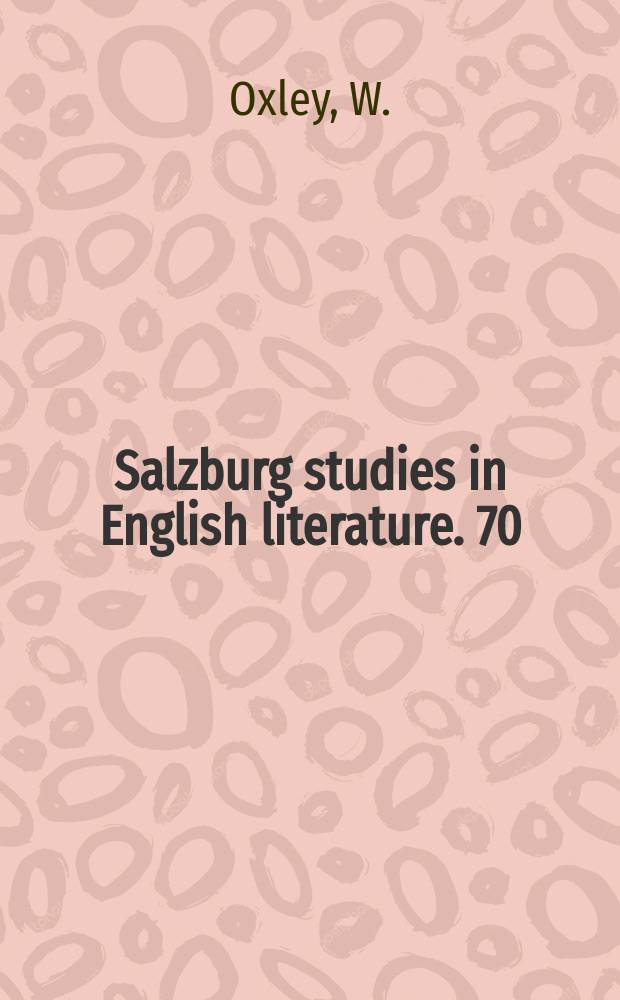 Salzburg studies in English literature. 70:2 : Distinguishing poetry