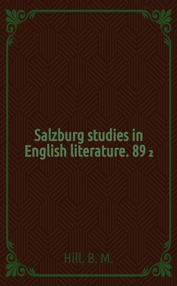 Salzburg studies in English literature. 89[₂] : Dolphins and outlaws