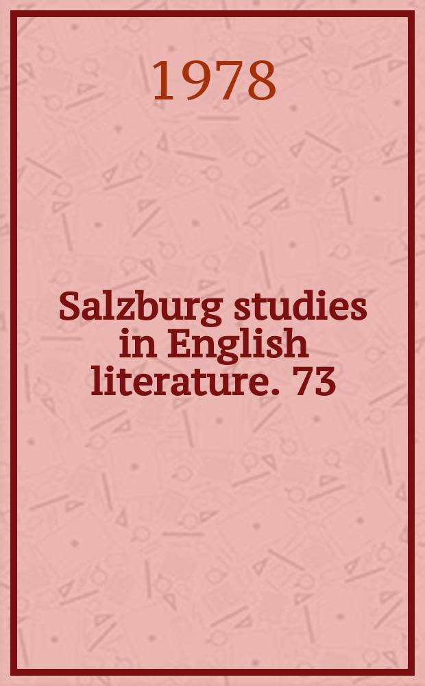 Salzburg studies in English literature. 73 : Structural and thematic analysis of...