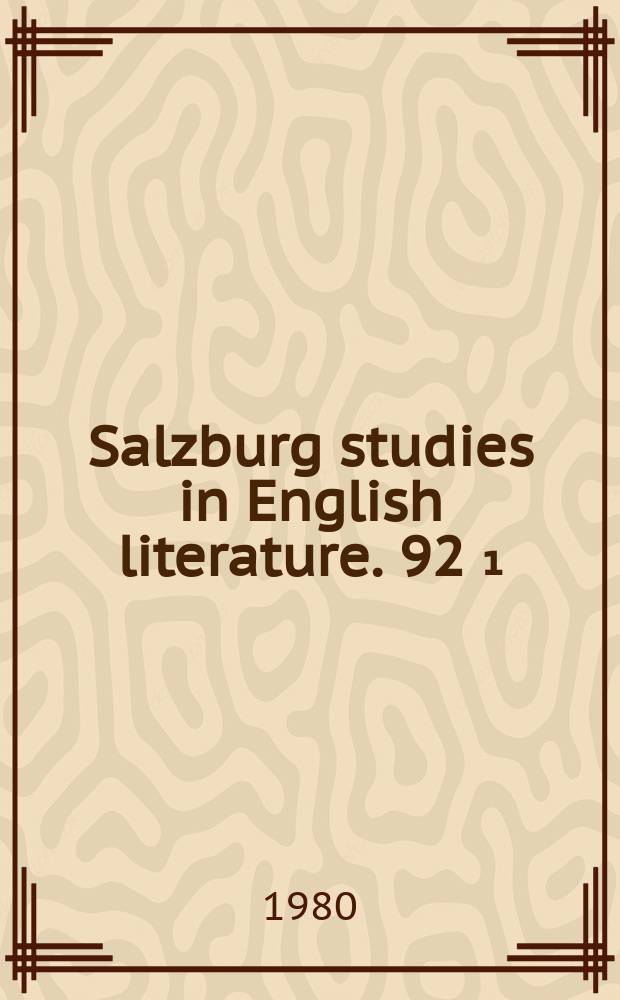 Salzburg studies in English literature. 92[₁] : The poetry of Thomas Hardy's novels