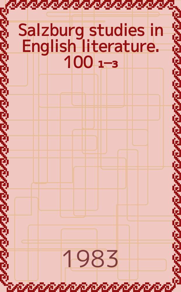 Salzburg studies in English literature. 100[₁–₃] : Coleridge's religious imagination