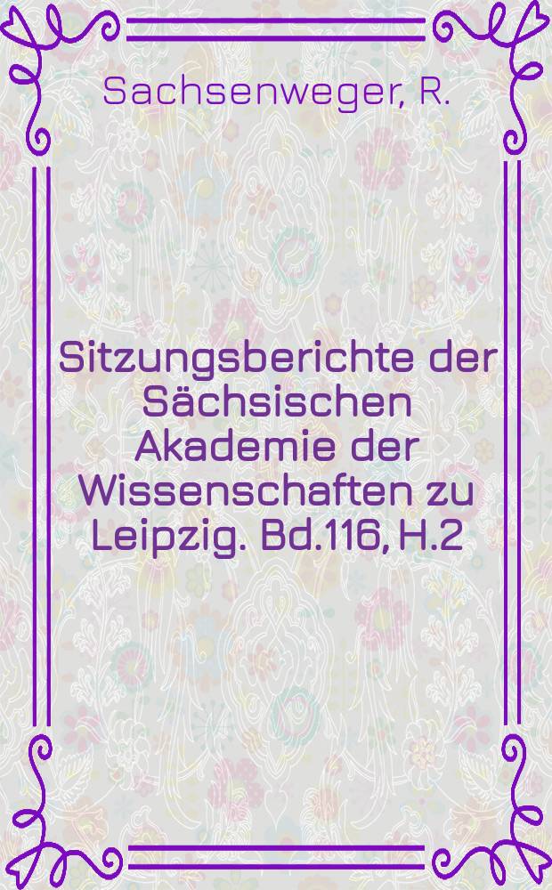 Sitzungsberichte der Sächsischen Akademie der Wissenschaften zu Leipzig. Bd.116, H.2 : Augenunabhängige optosensorische...