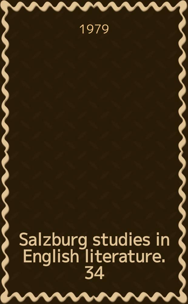 Salzburg studies in English literature. 34 : Pessimistisches Theater