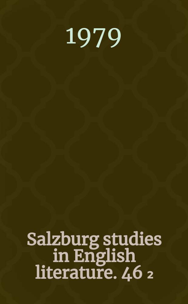 Salzburg studies in English literature. 46[₂] : Lyrische und satirische Elemente in Roy Campbells Dichtung