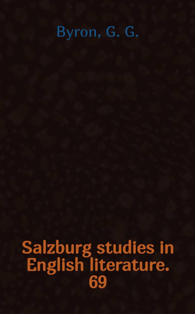 Salzburg studies in English literature. 69:2 : Marino Faliero, doge of Venice