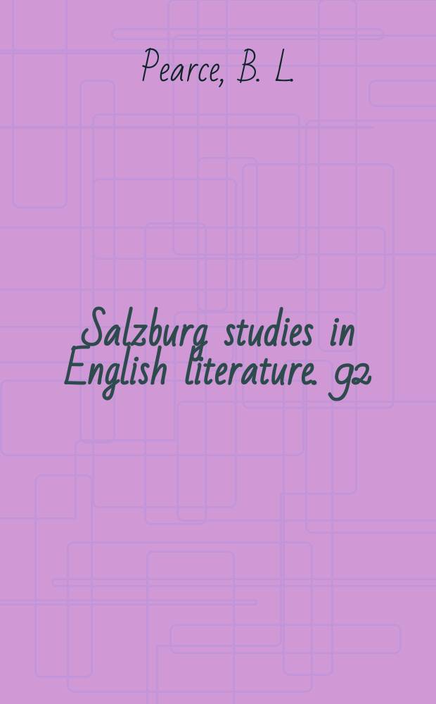 Salzburg studies in English literature. 92 : Thames listener