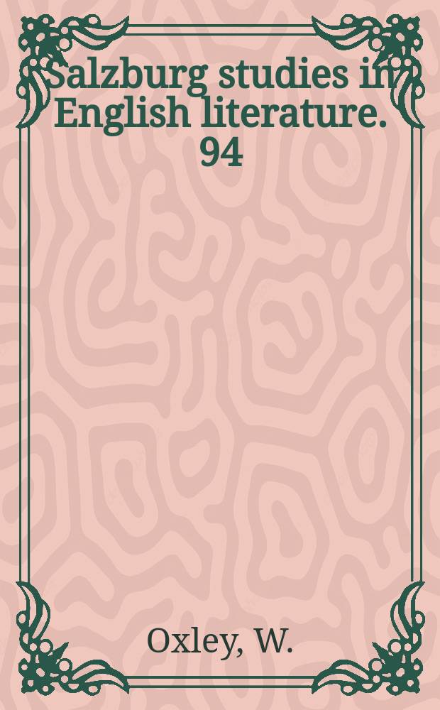 Salzburg studies in English literature. 94 : Collected longer poems