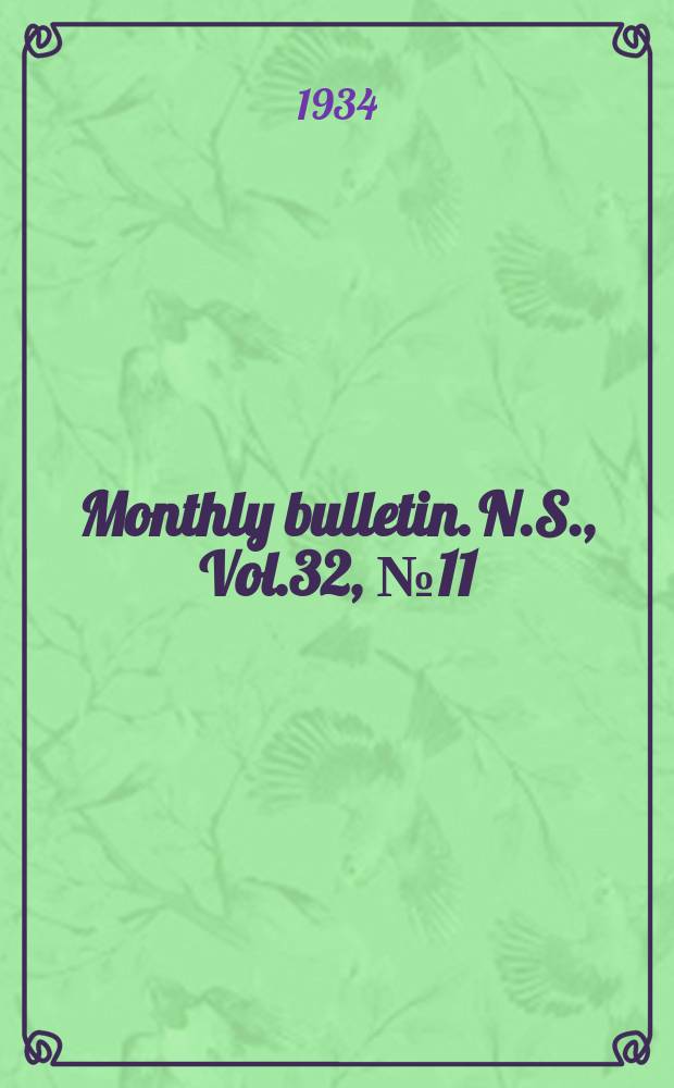 Monthly bulletin. N.S., Vol.32, №11/12
