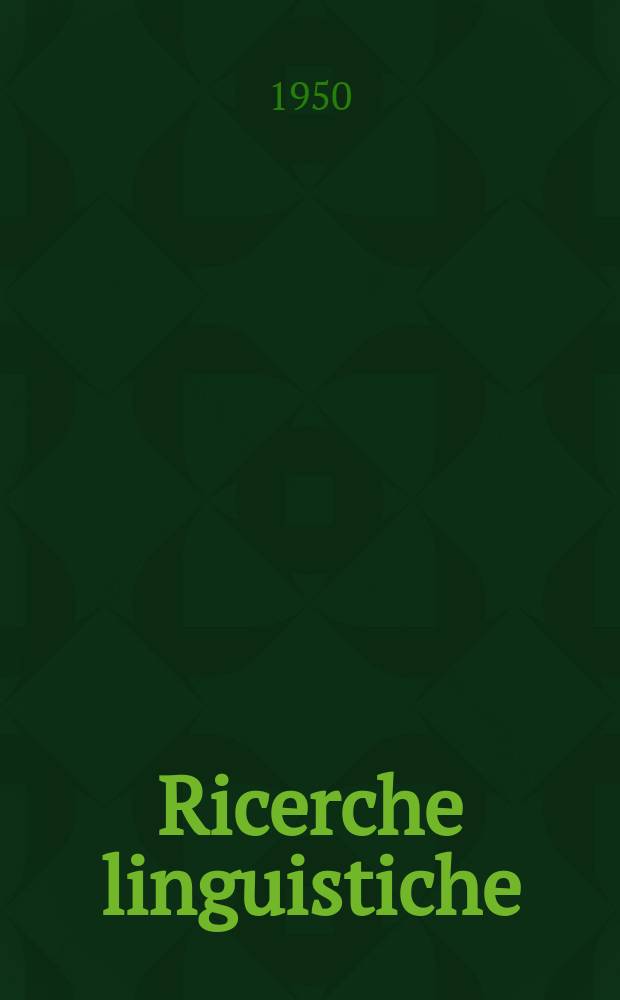 Ricerche linguistiche