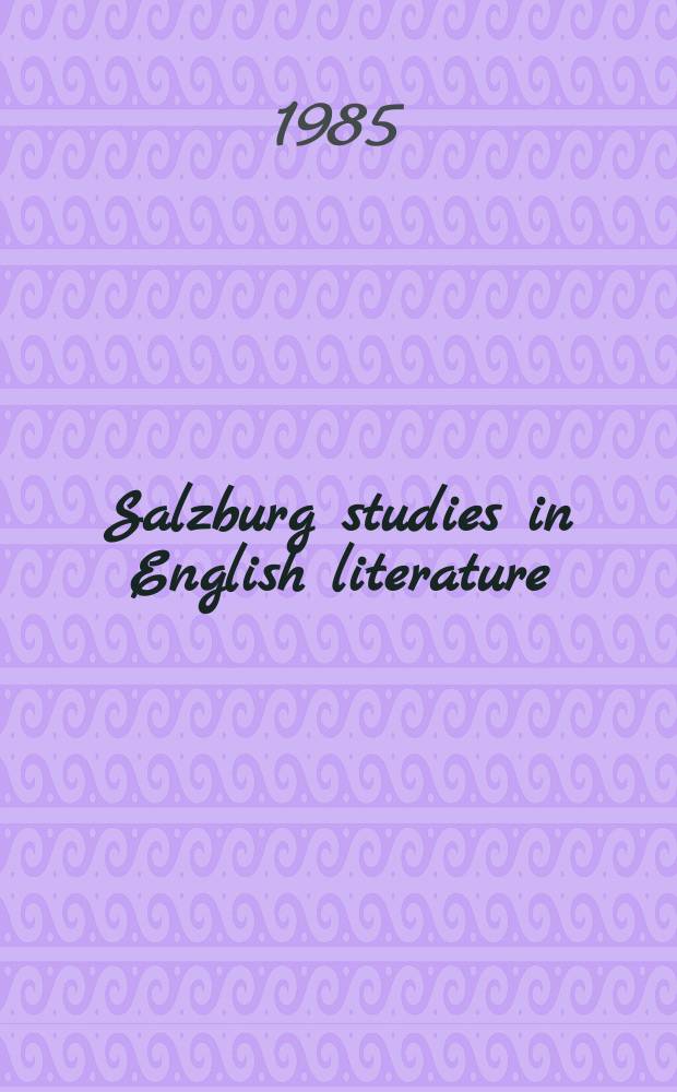 Salzburg studies in English literature : Contemporary life and manners in Ben Jonson's...