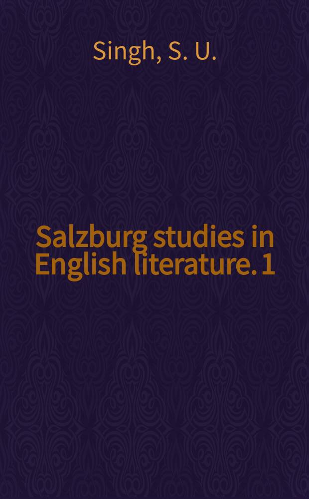 Salzburg studies in English literature. 1 : Shelley and the dramatic form