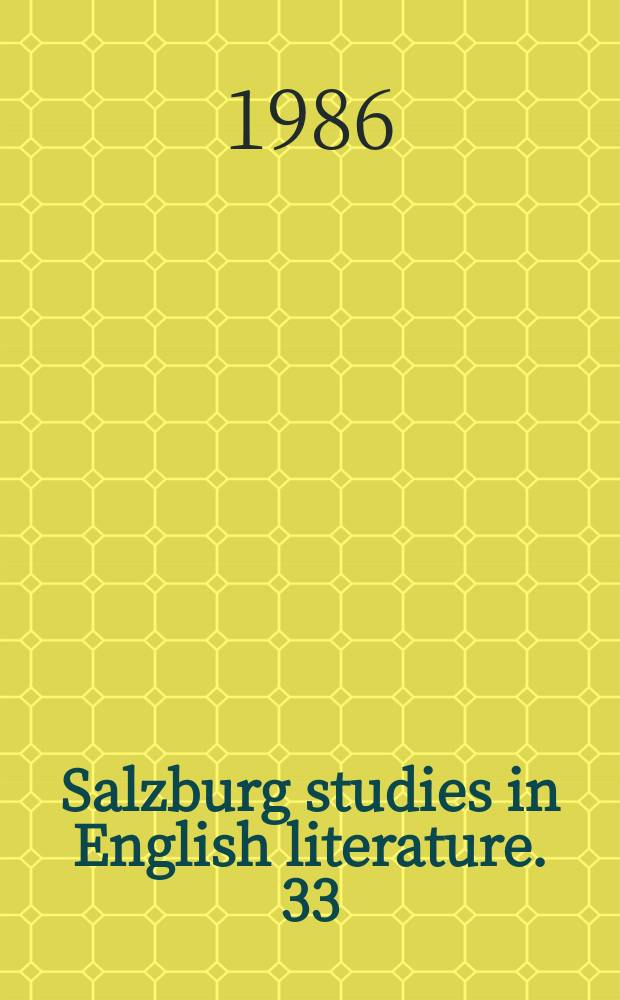 Salzburg studies in English literature. 33:1[₁–₄] : The English gothic novel