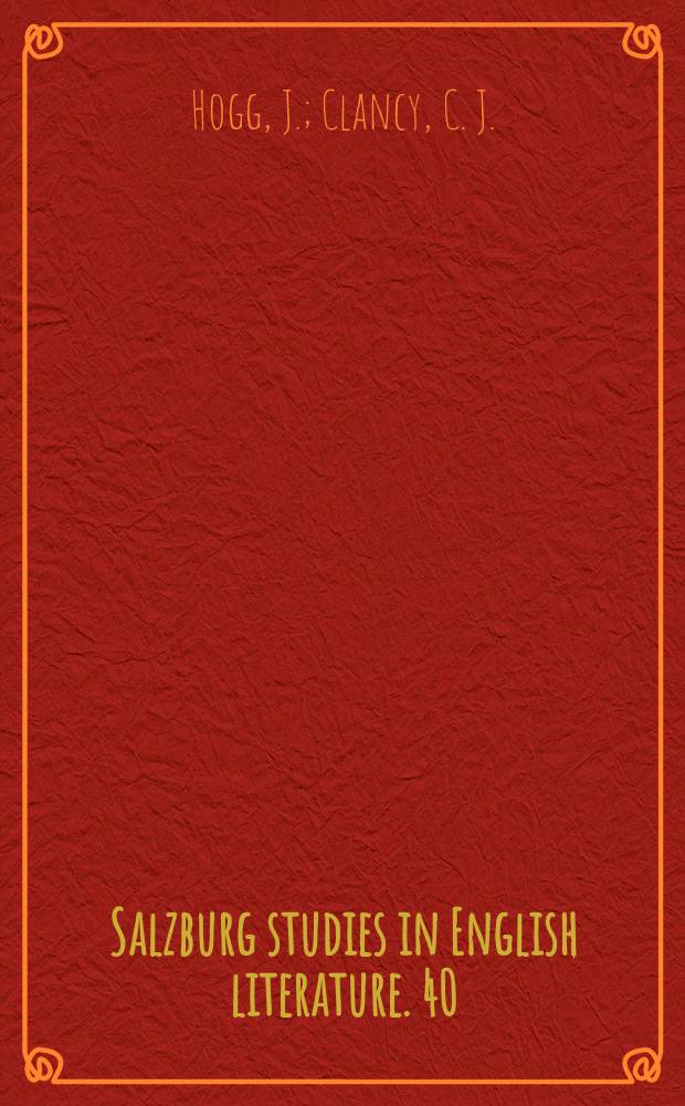 Salzburg studies in English literature. 40 : Salzburg studies in English literature and the critics. Review of Don Juan criticism: 1900 to 1973