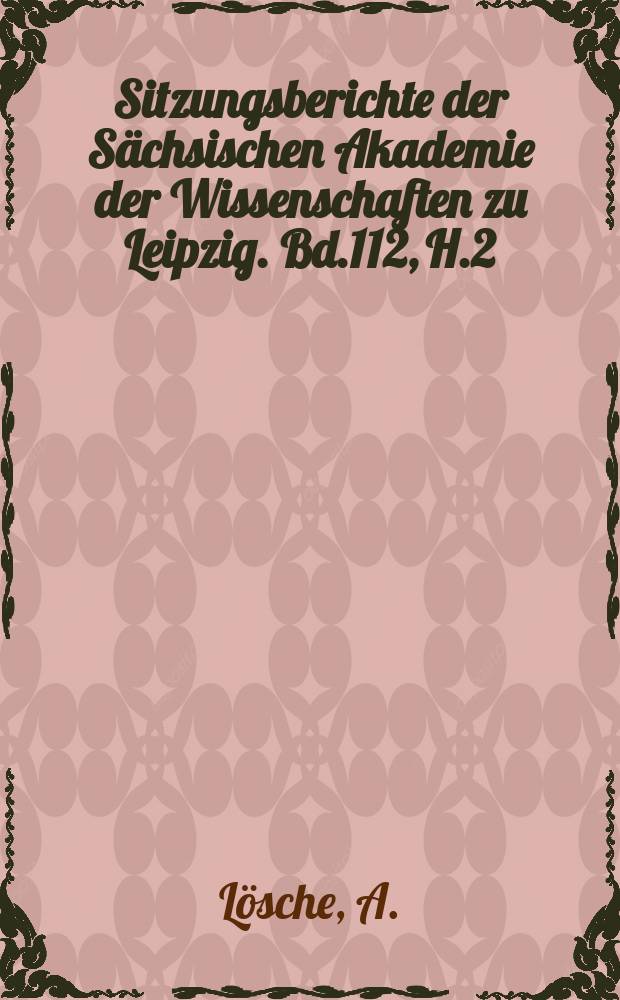 Sitzungsberichte der Sächsischen Akademie der Wissenschaften zu Leipzig. Bd.112, H.2 : Über negative absolute Temperaturen