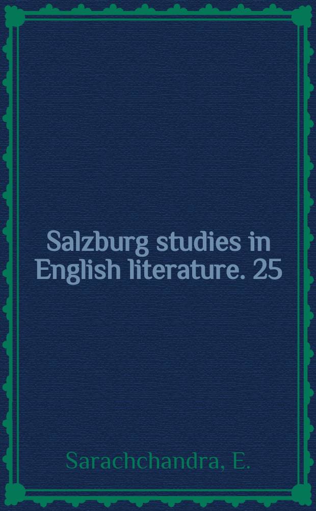 Salzburg studies in English literature. 25 : Pemato jāyatisoko