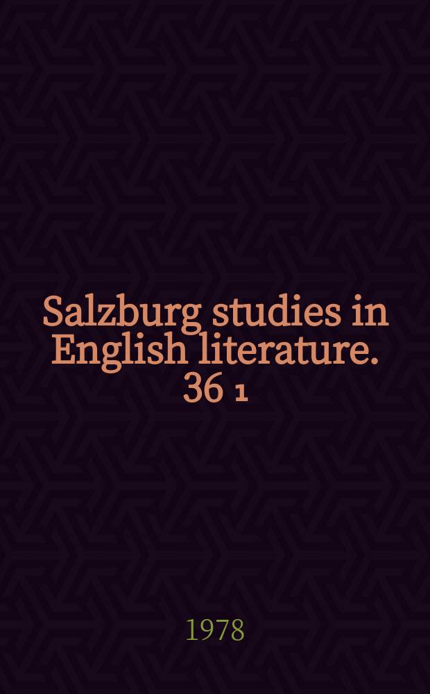 Salzburg studies in English literature. 36[₁] : The closet drama of the romantic revival