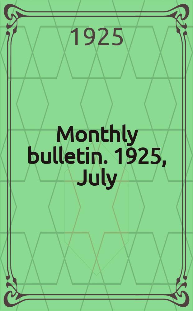 Monthly bulletin. 1925, July/August : Public art in St. Louis